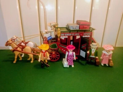 playmobil western cowboy. Diligence avec cinq passagers. - Photo 1/4