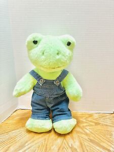 Build-A-Bear Spring Green Frog Plush 16in 2022 Overalls