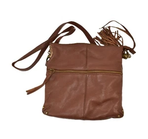 BOLSO BANDOLERA PLEGABLE DE CUERO MARRÓN MARCA DEL REY 11 X 11 LUCKY 11 - Imagen 1 de 10