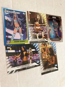 panini 5 SEXY sasha banks WRESTLING CARDS SEE SCAN