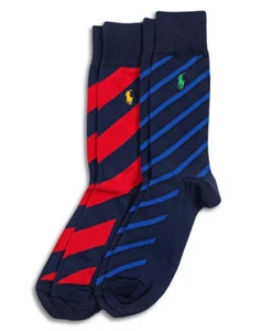 Polo Ralph Lauren gestreifte Anzugsocken für Herren 2er-Pack mehrere Schuhgröße 6-12,6 - Bild 1 von 2
