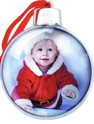Bola de adorno fotográfico acrílico transparente (3,15 pulgadas), regalo instantáneo agrega 2 fotos OFERTA Foto 1 de 4