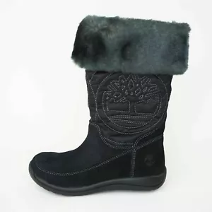 Timberland Toddler's Hollyberry TL Pull-On Boots Winter 33805 Suede Black Sz 8 - Picture 1 of 12