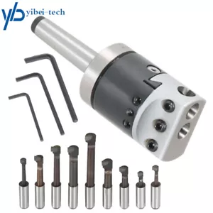 2" Boring Head (7/8-20) With MT2 Shank and 1/2" Shank Boring Bar 9Pcs Set - Picture 1 of 12