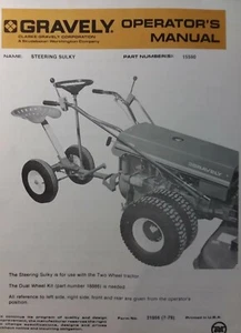 Gravely Walk-Behind Garden Tractor Steering Sulky 15590 Owner & Parts Manual - Picture 1 of 2
