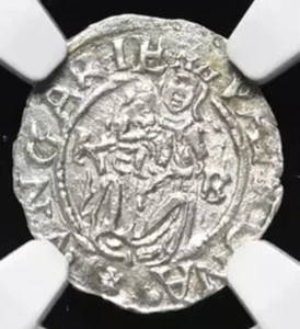 Hungary 1570 KB Madonna & Child,Hungarian King Ferdinand I Denar Coin, NGC AU - Picture 1 of 5