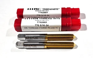2 pcs, TITAN, 5/16-24 THREAD FORM PLUG TAP, H5, TiN COATED TT92885 TT296 - Picture 1 of 4