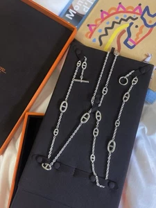 Hermes Farandole Long Necklace 120 Sterling Silver New w/ Box - Picture 1 of 3