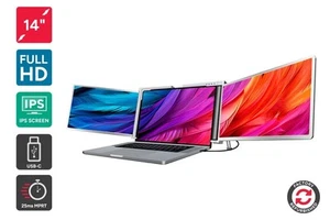 Refurbished Kogan XPRESSO 14" Full HD Pro Dual Screen Tri-Fold Portable Monitor - Picture 1 of 11