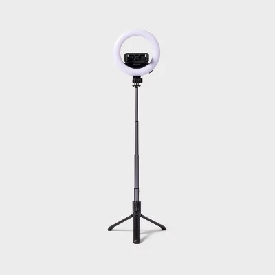 Tripod Selfie Stick with LED Ring Light -  heyday Black - Image 1 of 2