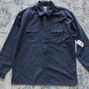 Vtg 90s Quiksilver Button Shirt Navy Blue XL New Tags Deadstock Utility Workwear - Picture 1 of 12