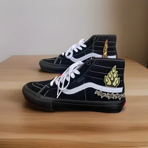 Vans Zapatos de Monopatín para Hombres Talla 7 Negro Skate Sk8-Hi Decon Elijah Berle Parche Arte - Imagen 1 de 7
