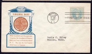 1937 Virginia Dare & The Lost Colony (Scott 796) - Cachet Craft FDC TB539 - Picture 1 of 1