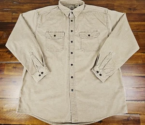Vintage LL Bean Hemd Herren XLT TALL hellbraun Cord Knopfleiste Made in Canada - Bild 1 von 7