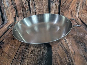 All-Clad Stainless Steel 13" 2 Handles Paella Pan Skillet Braiser - Picture 1 of 11