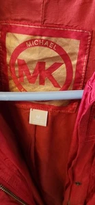 Michael Kors Size MEDIUM red Hooded Rain Jacket - Picture 1 of 8