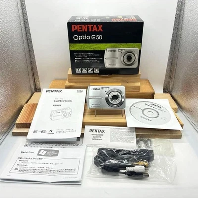 PENTAX Optio E50 Silver Compact Digital Camera 8MP Tested from Japan - Image 1 of 4