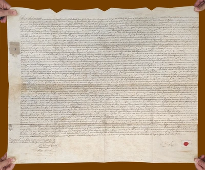 1766 George III - English Land Deed – Vellum, Wax Seal & Royal Tax Stamp - Image 1 of 4