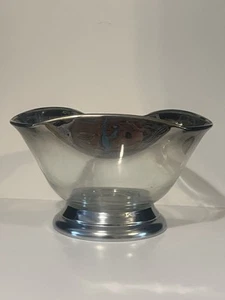 Vintage MCM Vitreon Queen's Lusterware Ombre Silver Fade Bowl - Picture 1 of 6