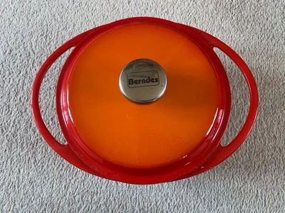 Berndes Cast Iron Lidded Casserole Dish Orange 24cm 4 L Round Double Handled  - Image 1 of 4