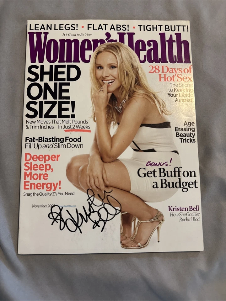 Women's Health 11/09 Signed Kristen Bell November 2009 Veronica Mars Autograph Foto 1 de 4