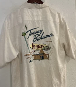 Rare ! New Tommy Bahama Short Slv Silk Hawaiian Camp Shirt M Med Hi Note Cafe - Picture 1 of 4