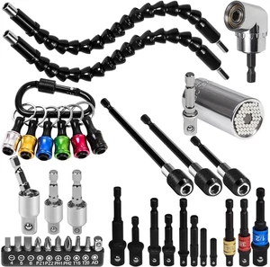 38pz Set Prolunga Punte Trapano Albero Flessibile Adattatore Presa Fai da Te Kit Cacciavite - Foto 1 di 12