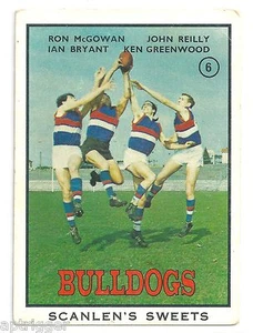 1968 B Scanlens (6) McGOWAN, REILLY, BRYANT, GREENWOOD Footscray Vg. - Picture 1 of 2