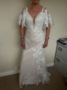 Bespoke Madi Lane new long wedding dress size 10-12 - Picture 1 of 15
