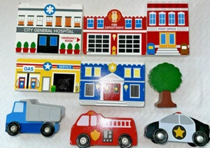 Melissa and Doug Take Along Town Includes 5 Buildings, 3 Vehicles, 1 Tree - Picture 1 of 20