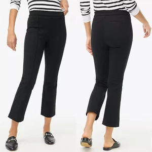 J Crew Crop Pants Womens 8 Black Ponte Kick Flare Seamed Leg BROKEN ZIPPER NWT - Picture 1 of 11