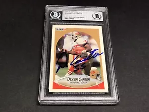 Dexter Carter Signed 1990 Fleer Card #U46 SF 49ers Auto Beckett BAS COA 1A - Picture 1 of 4
