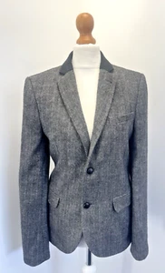 Unisex, TOPMAN, Blazer, Jacket, 34" Chest, Brown, Wool Mix, Tweed, Retro, Y2K - Picture 1 of 8