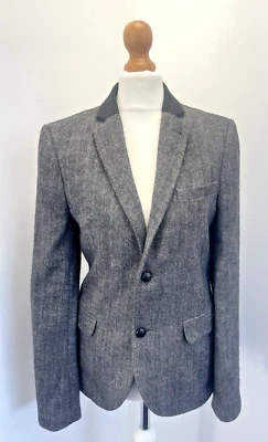 Unisex, TOPMAN, Blazer, Chaqueta, 34" Pecho, Marrón, Mezcla de Lana, Tweed, Retro, Y2K Foto 1 de 4