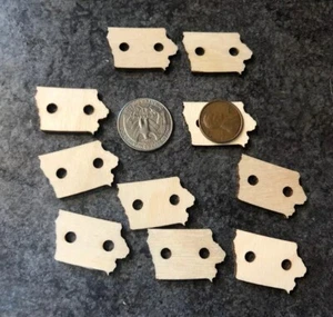 10 Iowa State Wood Buttons - Picture 1 of 3