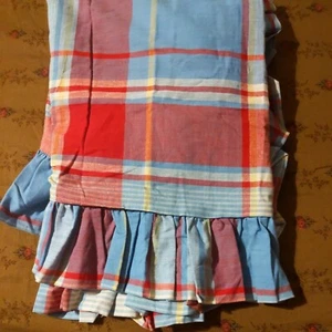 Ralph Lauren Beachhouse Plaid Madras Red Blue Cotton Sham King New One - Picture 1 of 8