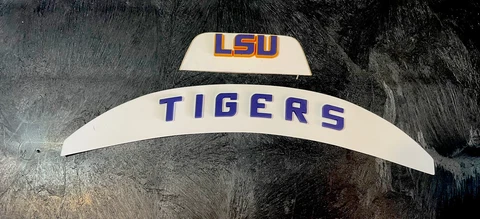 LSU Tigers 3D Flex Bumpers, for a Full Size Football Helmet Cover