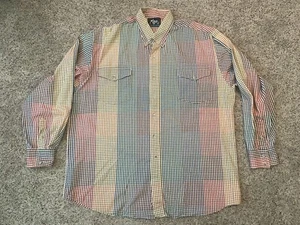 Vintage Roper Rodeo blau Herren XXL Hemd mehrfarbig kariert Knopfleiste Made in USA - Bild 1 von 12