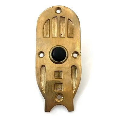 ca.1900 Art Nouveau Doorbell Brass Door Bell Vtg Antique Traditional - Image 1 of 4