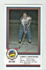 1984-85 Victoria Cougars (WHL) Chris Tarnowski postcard