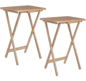 2 Wooden Folding Snack Table, Lightweight Portable Table,48D x 37W x 66H cm - Picture 1 of 2