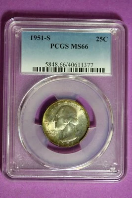 1951 S PCGS MS66 Washington Quarter #B33780 - Image 1 of 2