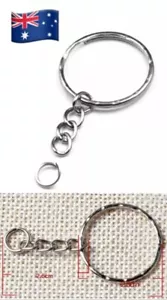 10pcs Bulk Split Metal Key Rings Keyring Blanks With Link Chains For DIY Craft, - Picture 1 of 3