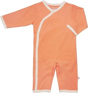 NEW Babysoy Unisex Kimono Side Snap Long Sleeve Onepiece Romper Coverall - 3-6M - Picture 1 of 3