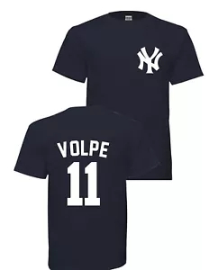 ADULT ANTHONY VOLPE 11 NEW YORK YANKEES T-SHIRT NAVY or Gray FREE SHIPPING - Picture 1 of 4