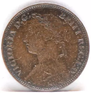 Great Britain, 1888 Farthing, KM753, Extremely Fine, 8-24 - Picture 1 of 2