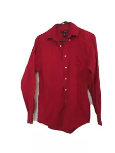 Ivy Crew Red Button-Front Long Sleeve Shirt Men's Size M - Picture 1 of 9