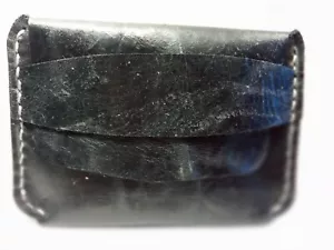 COIN PURSE BLACK ~ Hand Made Leather ~ can be customized... - Picture 1 of 4