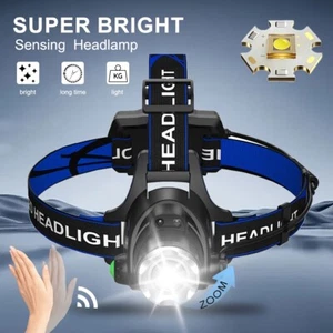 LED Headlight with 3 Lighting Modes Sensing Function USB Headlamp for Outdoor DE - Bild 1 von 10