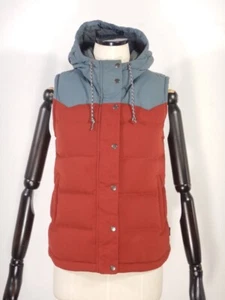 Patagonia Women's BIVY HOODED VEST Red Grey Size SMALL - Picture 1 of 12